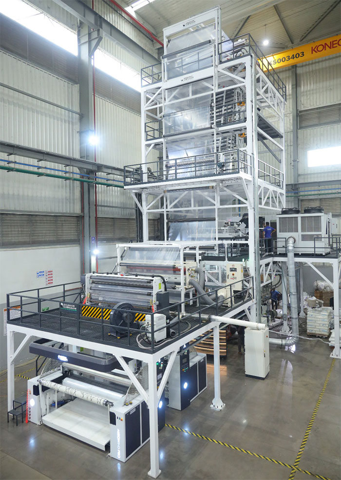 Three Layer Co-Extrusion Blown Film Machine